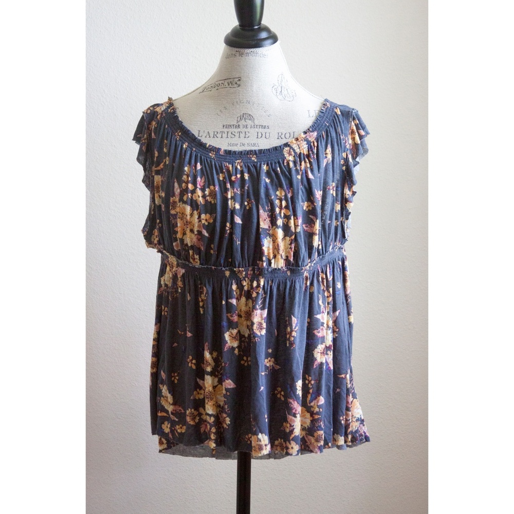 Free People Sam Off the Shoulder Floral Top - Picture 7 of 7